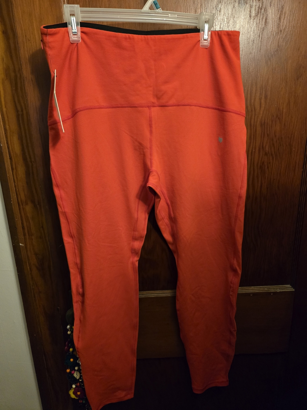 Beautiful High-Rise Red Women's Leggings with Supportive Waistband With Pocket